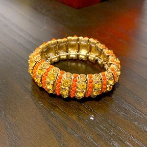J Crew Gold, Crystal, and Resin Chunky Bracelet